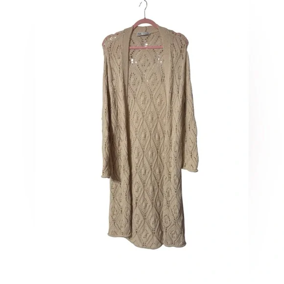 Zara Long Knit Cardigan Sz S - Picture 2 of 7